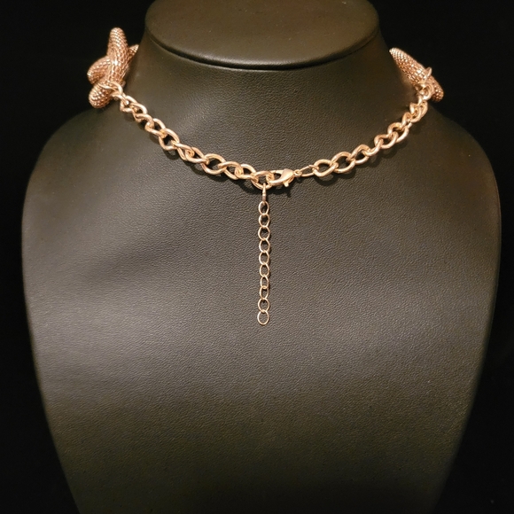Estate Rose Gold Mesh Chain Link Necklace - Picture 4 of 4